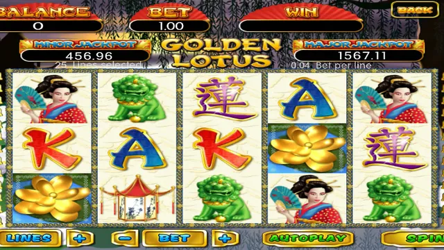Skrin permainan Golden Lotus di 918Kiss BolehSpin