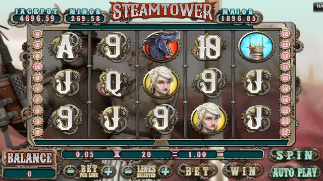 Skrin permainan Steam Towers di 918Kiss BolehSpin