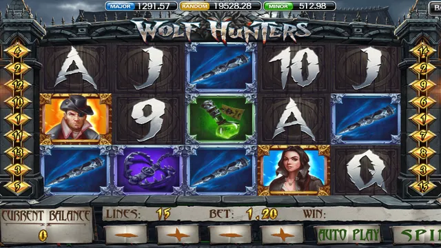 Skrin permainan Wolf Hunters di 918Kiss BolehSpin