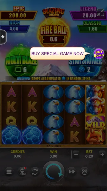 Blazing Bison game screen on ACEWIN at BolehSpin