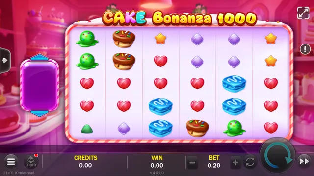 Cake Bonanza 1000 game screen on ACEWIN at BolehSpin
