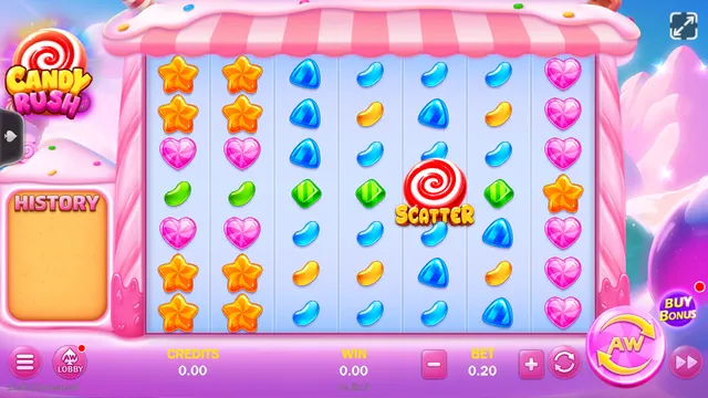 Skrin permainan Candy Rush di ACEWIN BolehSpin