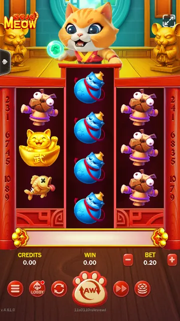 Skrin permainan Dojo Meow di ACEWIN BolehSpin
