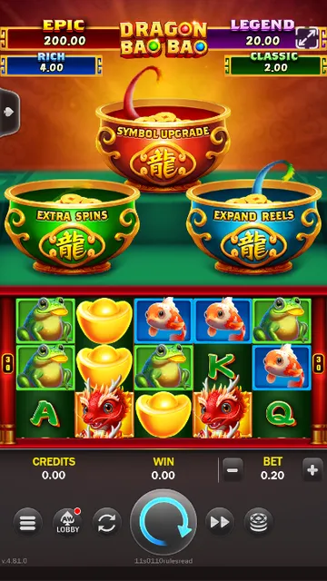 Skrin permainan Dragon Bao Bao di ACEWIN BolehSpin
