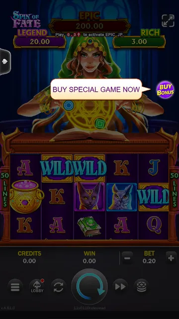 Skrin permainan Spin of Fate di ACEWIN BolehSpin