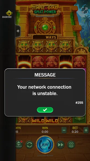 Temple Of Gold Split Power game screen on ACEWIN at BolehSpin