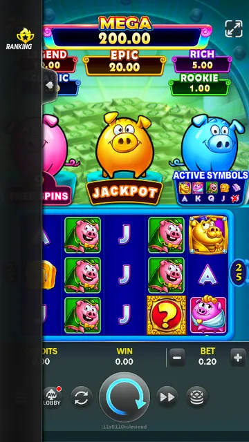 Skrin permainan Triple Piggies di ACEWIN BolehSpin