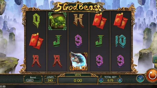 Skrin permainan 5 God Beast di DragoonSoft BolehSpin