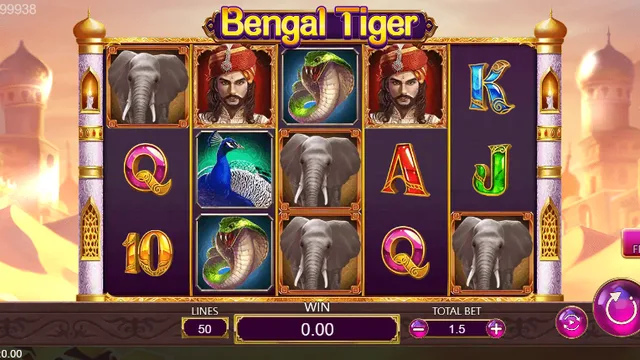 Skrin permainan Bengal Tiger di DragoonSoft BolehSpin