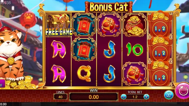 Skrin permainan Bonus Cat di DragoonSoft BolehSpin