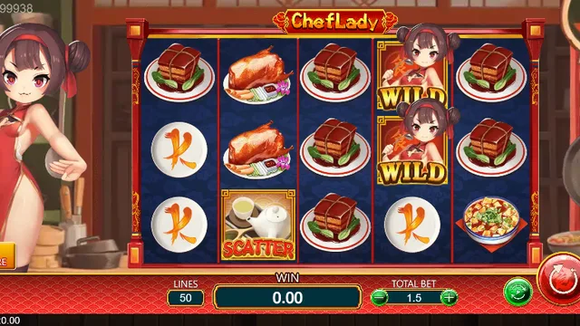Skrin permainan Chef Lady di DragoonSoft BolehSpin