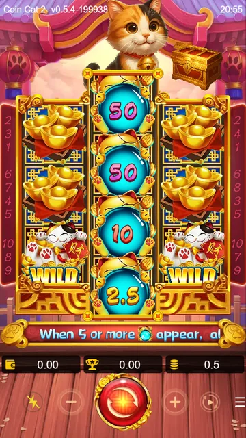Skrin permainan Coin Cat 2 di DragoonSoft BolehSpin