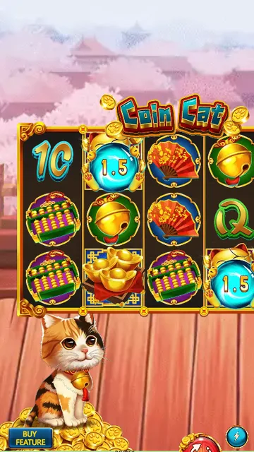 Skrin permainan Coin Cat di DragoonSoft BolehSpin