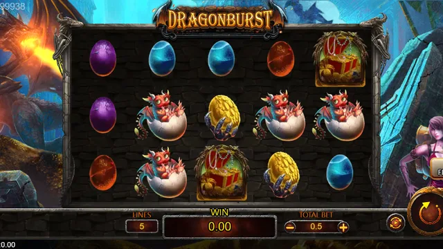 Skrin permainan Dragonburst di DragoonSoft BolehSpin