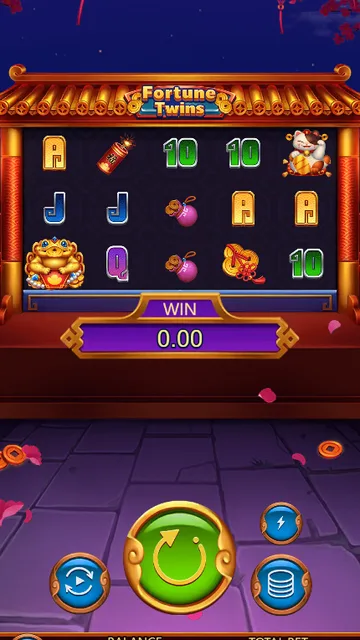 Skrin permainan Fortune Twins di DragoonSoft BolehSpin