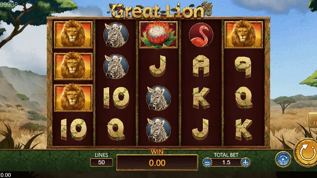 Great Lion game screen on DragoonSoft at BolehSpin