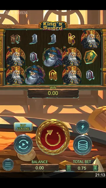 Skrin permainan King's Sword di DragoonSoft BolehSpin