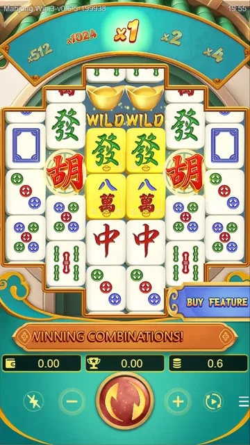 Skrin permainan Mahjong Win 3 di DragoonSoft BolehSpin