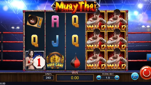 Skrin permainan Muay Thai di DragoonSoft BolehSpin