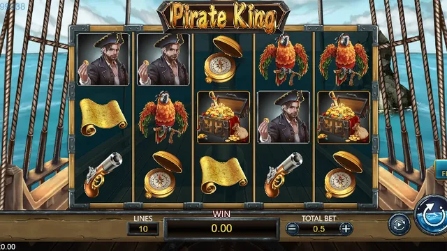 Skrin permainan Pirate King di DragoonSoft BolehSpin