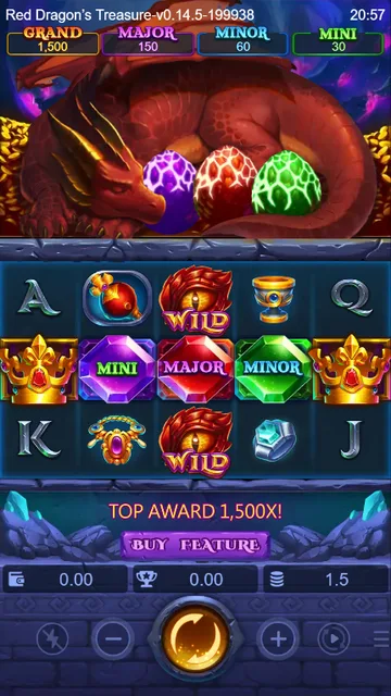 Red Dragons Treasure game screen on DragoonSoft at BolehSpin