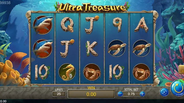Skrin permainan Ultra Treasure di DragoonSoft BolehSpin