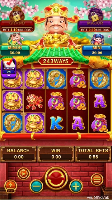 Lucky Fortunes game screen on FaChai at BolehSpin