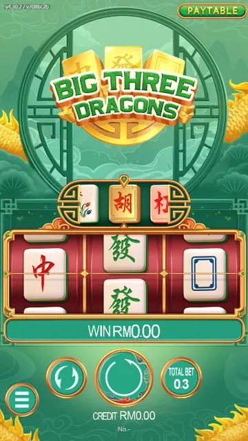 BolehSpin JDB 里的 Big Three Dragons 游戏画面