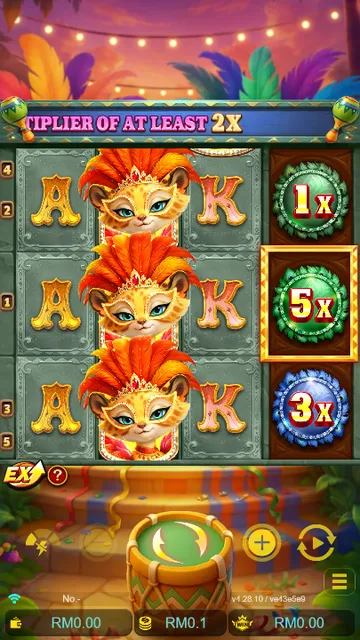 Skrin permainan Samba Jewel di JDB BolehSpin