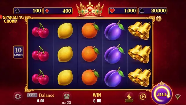 Skrin permainan 10 Sparkling Crown di JILI BolehSpin
