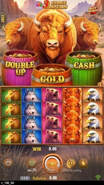 3 Charge Buffalo game screen on JILI at BolehSpin
