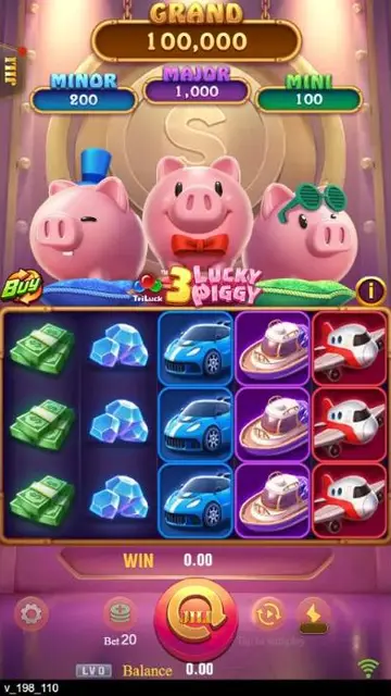 3 Lucky Piggy game screen on JILI at BolehSpin