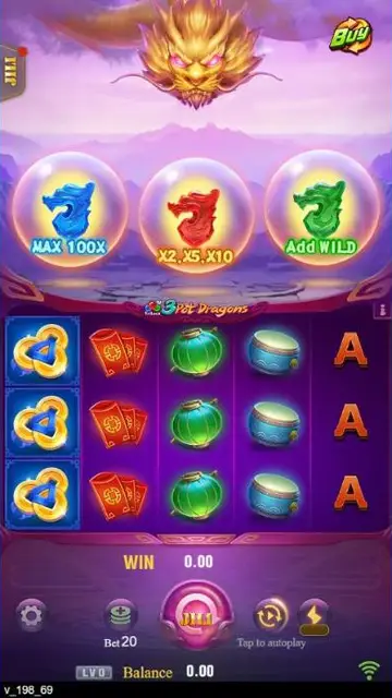 Skrin permainan 3 Pot Dragons di JILI BolehSpin