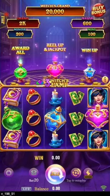 Skrin permainan 3 Witch's Lamp di JILI BolehSpin