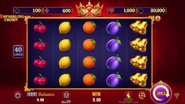 Skrin permainan 40 Sparkling Crown di JILI BolehSpin