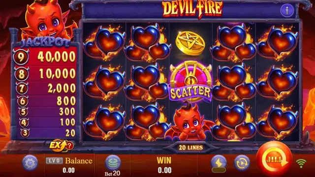 Devil Fire game screen on JILI at BolehSpin