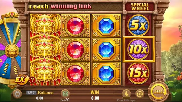 Skrin permainan Fortune Gems 2 di JILI BolehSpin