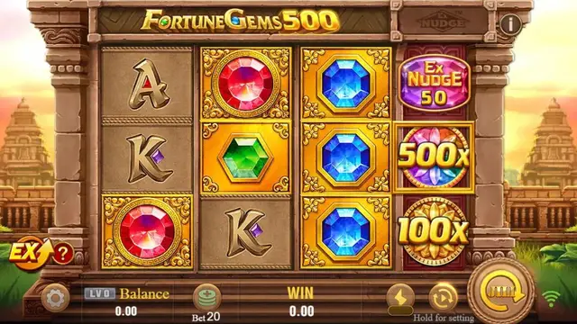 Skrin permainan Fortune Gems 500 di JILI BolehSpin