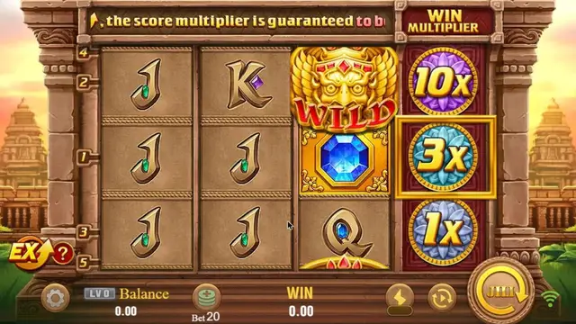Skrin permainan Fortune Gems di JILI BolehSpin