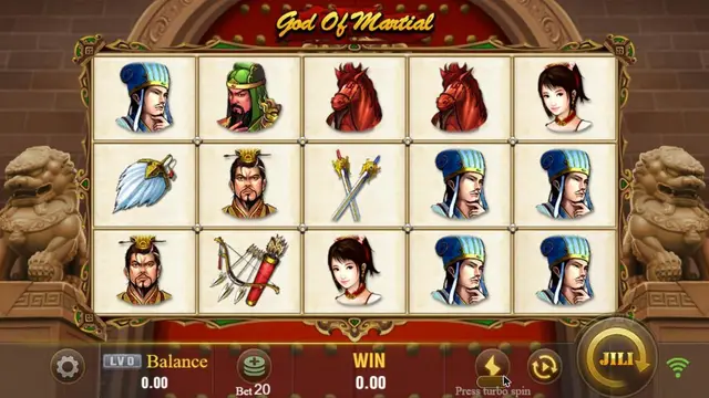 God Of Martial game screen on JILI at BolehSpin
