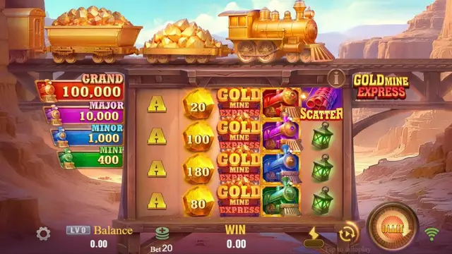 Skrin permainan Gold Mine Express di JILI BolehSpin