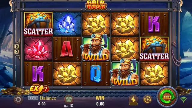 Skrin permainan Gold Rush di JILI BolehSpin