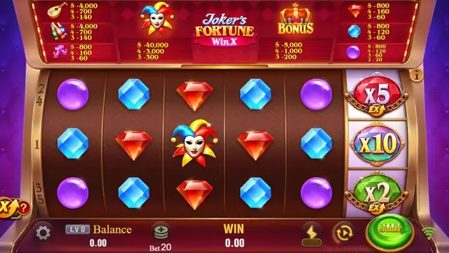 Skrin permainan Joker's Fortune Win X di JILI BolehSpin