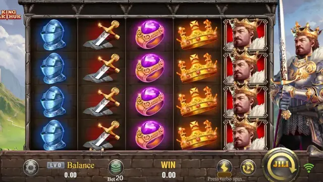 Skrin permainan King Arthur di JILI BolehSpin