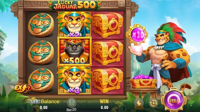 Lucky Jaguar 500 game screen on JILI at BolehSpin