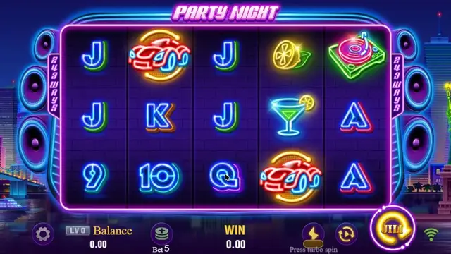 Skrin permainan Party Night di JILI BolehSpin