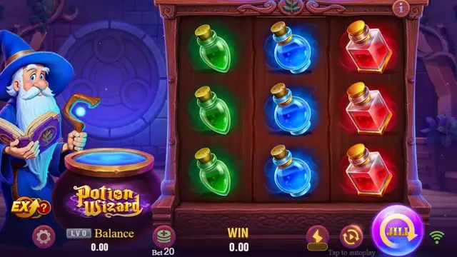 Skrin permainan Potion Wizard di JILI BolehSpin