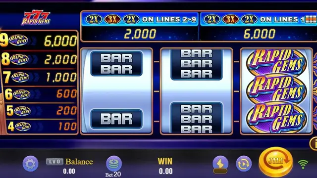 Skrin permainan Rapid Gems 777 di JILI BolehSpin