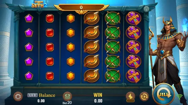Skrin permainan Storm of Seth 2 di JILI BolehSpin