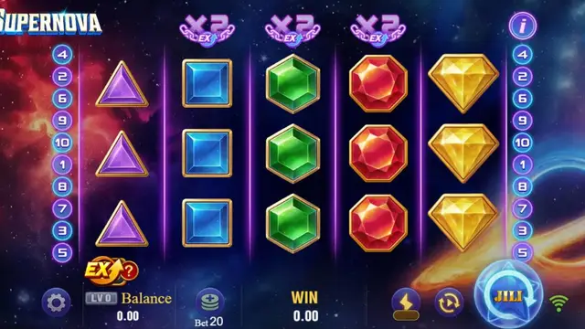 Supernova game screen on JILI at BolehSpin